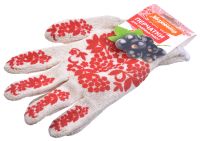 Миниатюра: Перчатки х/б с ПВХ напылением Ягоды белые Хозяюшка Мила