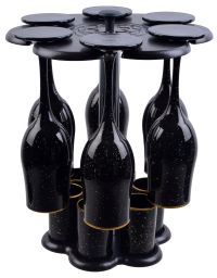 Миниатюра: Мини-бар 12пр 6 фужеров + 6 стопок стекло Стелла черный, золото