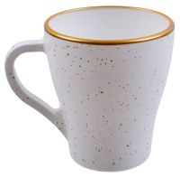 Миниатюра: Кружка 250мл стекло Стелла белая золото (20)