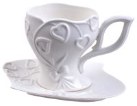 Миниатюра: Набор чайный 2пр 260мл белые фарфор
