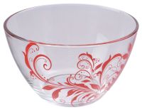 Миниатюра: Салатник 18см стекло Криуль красный (6)