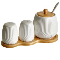 Миниатюра: Набор для специй с сахарницей 300мл на бамбуковой подставке