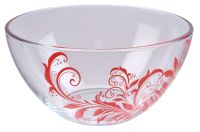 Миниатюра: Салатник 16см стекло Криуль красный (12)