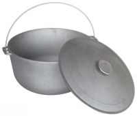 Миниатюра: Казан чугун 20л (40см), походный, с дужкой и крышкой