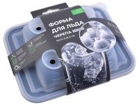 Миниатюра: Форма для льда силикон 16*12,5*6,5см, 4 ячейки в виде черепов STRONG черная