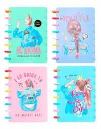 Миниатюра: Блокнот 10,5*15,5см 80л. MAZARI на кольцах,пластик.обл.,асс.