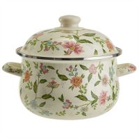 Миниатюра: Кастрюля эм. 2,8л (d20см), эм. крышка с пласт. кнопкой, индукция Metalloni Прованс (6)@