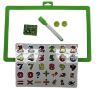 Миниатюра: Доска для рисования Магнитная +  ручка + цифры + магнитики 29*18см / пакет 905
