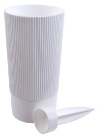 Миниатюра: Ваза для цветов под срезку пласт. 1,2л (100*100*315мм), с колышком Версаль белый (12)