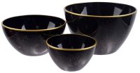 Миниатюра: Набор салатников 3шт стекло Стелла черный золото(4)@