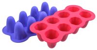 Миниатюра: Форма для выпечки силикон 20*10,7*5см, 8 ячеек Привидение цвет микс