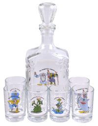 Миниатюра: Набор штоф+6 стопок Приколы стекло