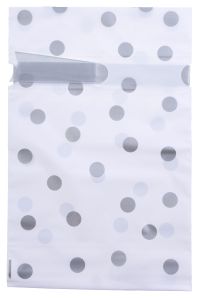 Миниатюра: Мешочек подарочный Серые точки 15*23см @