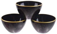 Миниатюра: Набор салатников 3шт 11см стекло Стелла черный золото(6)