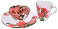 Миниатюра: Набор для завтрака 3пр Тюльпаны стекло