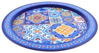 Миниатюра: Поднос жестяной d379мм Времена года синий круглый