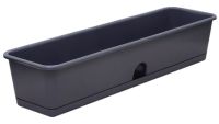 Миниатюра: Ящик для рассады и цветов пласт. 600*150*120мм, с поддоном, графитовый (20)
