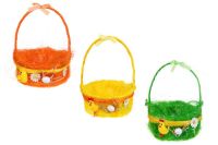 Миниатюра: Корзинка декоративная сизаль, плетеная, с ручкой Пасха 3 цвета