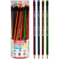 Миниатюра: Карандаш ч/гр. пластик. с ласт. deVENTE Triolino HB,2мм,трёхгр.,заточ.,чёрный с цв.корп.