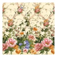 Миниатюра: Клеенка 1,40*20м нетканая основа ДЕКОРАМА цветы на молочном