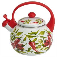 Миниатюра: Чайник эм. 2,5л, со свистком, пласт. ручка, индукция Metalloni Перцы (6)@