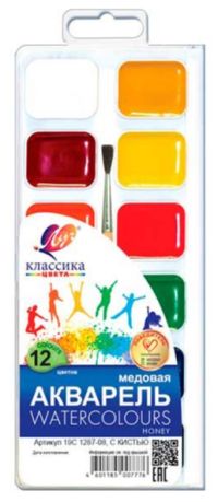 Миниатюра: Краски 12цв акварель ЛУЧ Zoo 19С б/к, к/к