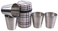Миниатюра: Набор стопок нерж. 4шт 30мл в чехле Клетка