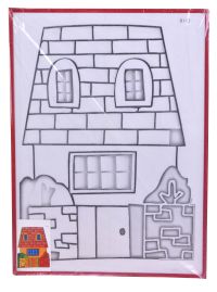 Миниатюра: Раскраска-картина в рамке Дома 32*48см/пакет 84-8 @