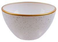 Миниатюра: Салатник 11см стекло Стелла белый золото(36)