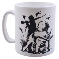 Миниатюра: Кружка 300мл стекло Охота бело-черная (24)