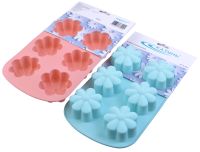 Миниатюра: Форма для выпечки силикон 26,5*16,8*3,3см, 6 ячеек Ромашки цвет микс