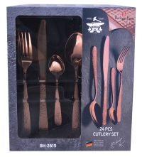 Миниатюра: Набор столовых приборов 24пр Rosegold Line Berlinger Haus цвет красное золото