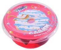 Миниатюра: Слайм Стекло 50гр Десертная серия Малиновый цвет с игрушкой  00-00512550