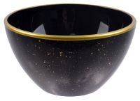 Миниатюра: Салатник 11см стекло Стелла черный золото(36)