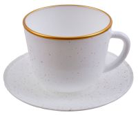 Миниатюра: Набор чайный 2пр стекло Стелла белый золото (12)