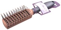 Миниатюра: Расческа массажная 23см, пласт. вентиляционная, серо-золотая