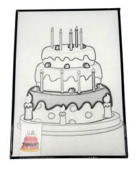 Миниатюра: Раскраска-картина в рамке Торт 32*48см/пакет 84-8 @