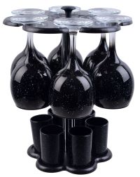 Миниатюра: Мини-бар 12пр 6 фужеров + 6 стопок стекло Стелла черный (4)