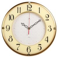 Миниатюра: Часы настенные 32,5см пластик, круглые, золото, Классика с узором 3328-103