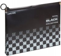 Миниатюра: Папка на молнии А5 deVENTE Total black 3071327 непрозр.,чёрная с рис.,с расш.,180мкм