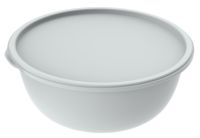 Миниатюра: Миска (салатник) пласт. 3,7л, пласт. крышка Шарм цвет серый (60)