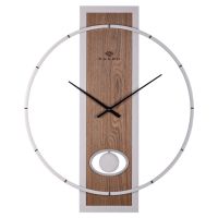 Миниатюра: Часы настенные 50см, круг, металл+дерево, с маятником, открытая стрелка Баланс Рубин