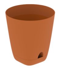 Миниатюра: Горшок для цветов пласт. 2л (145*145*150мм), поддон, система прикорнев. полива Гранд карамель