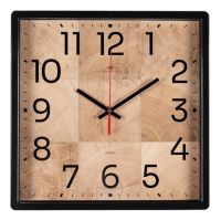 Миниатюра: Часы настенные 30*30см, квадрат, черные, плавный ход, Фактура Рубин