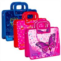 Миниатюра: Папка-сумка для тетрадей с ручками 28*23*10см 1отд, на молнии BRAUBERG