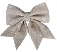 Миниатюра: Елочная игрушка «Бант» пласт, 20*18см, бежевый