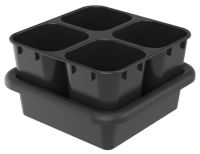 Миниатюра: Набор для рассады пласт. 6пр (235*235*130мм), кассета-горшок 0,8л 4 ячейки, вкладыши 4шт, поддон 3л