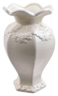 Миниатюра: Ваза 23см керамика молочный цвет Амфора @