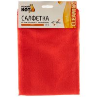Миниатюра: Салфетка 40*40см из микрофибры Замша Рыжий кот