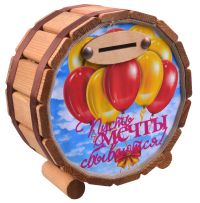 Миниатюра: Копилка бочка дер. 17*8см Женское №816